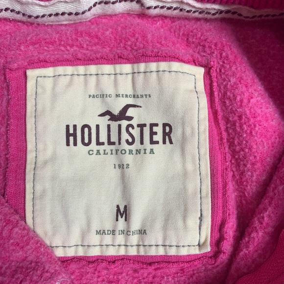 Hollister Full Zip Pink Hoodie Size Medium - Picture 3 of 5